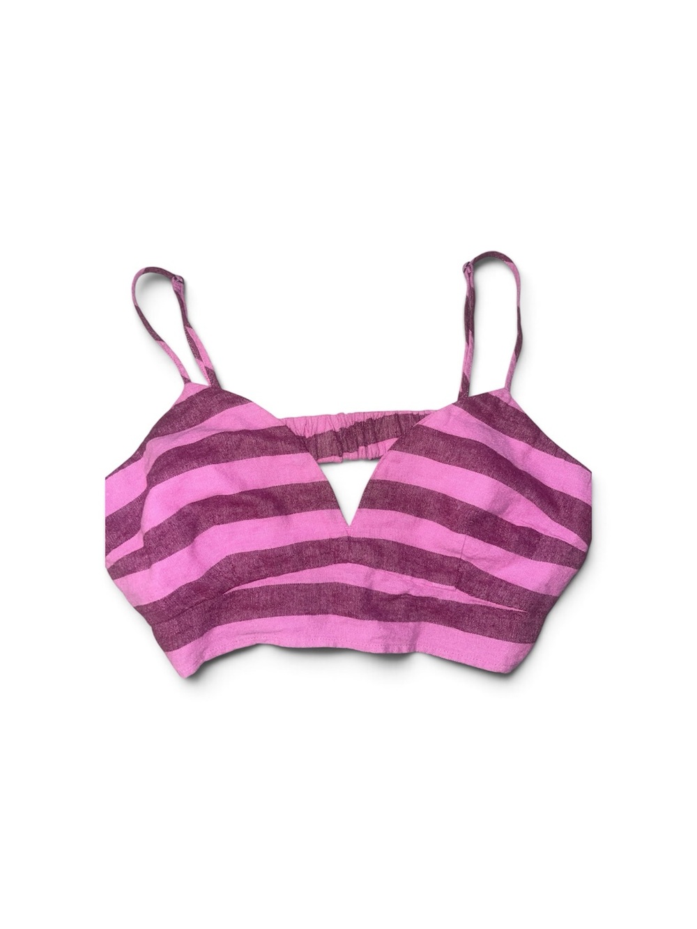 Pink & Magenta Striped Crop Bralette